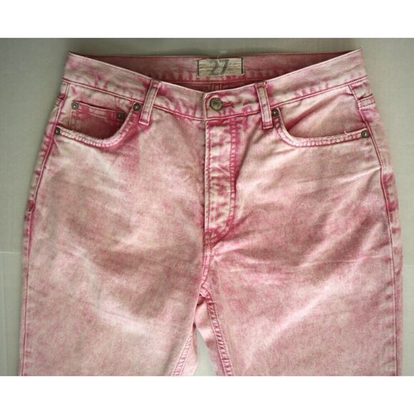 We The Free x Free People OB1160849 Womens Sz 27 Pink Acid Wash Maggie Jeans - Picture 5 of 11